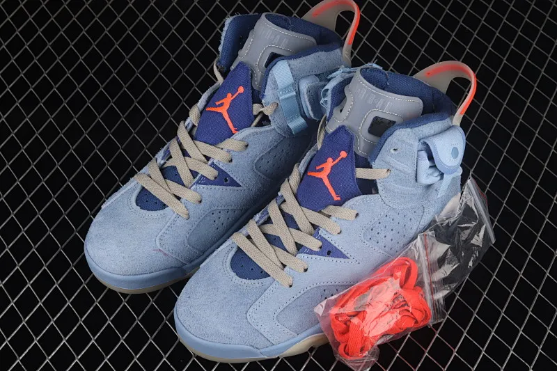 All categories Air Jordan Jordan series basketball shoes Air Jordan 6 Travis Scott x Air Jordan 6 "Cerulean" AJ6 Joe 6 joint sky blue DH0690-400